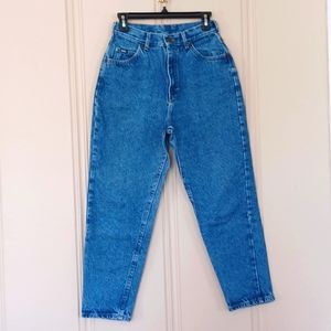Vintage 90's Lee Hi-Rise Tapered Mom Jeans 100% Thick Cotton, W-8P, Denim
